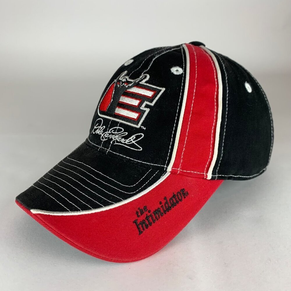 Dale Earnhardt The Intimidator Black Red Chase Authentics Strapback Hat New